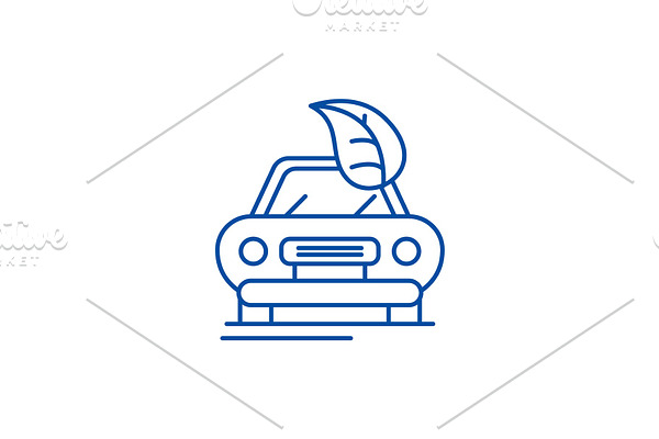 Retro car line icon concept. Retro