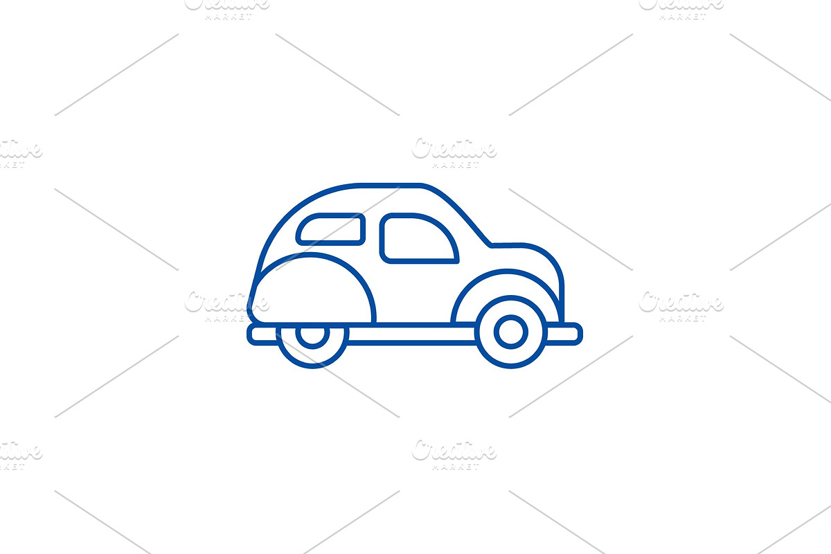 Retro car line icon concept. Retro in Illustrations - product preview 8
