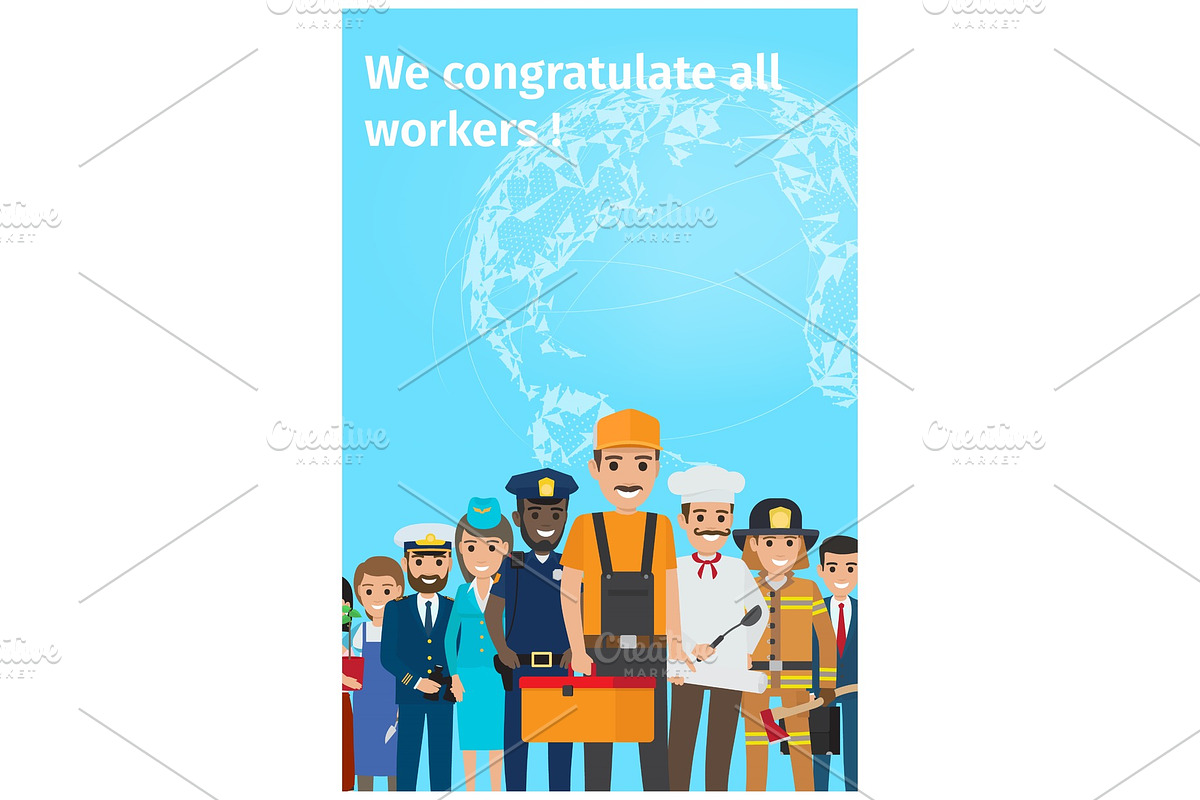 We Congratulate All Workers Greeting in Illustrations - product preview 8