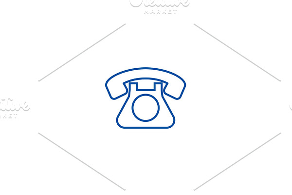 Retro phone line icon concept. Retro