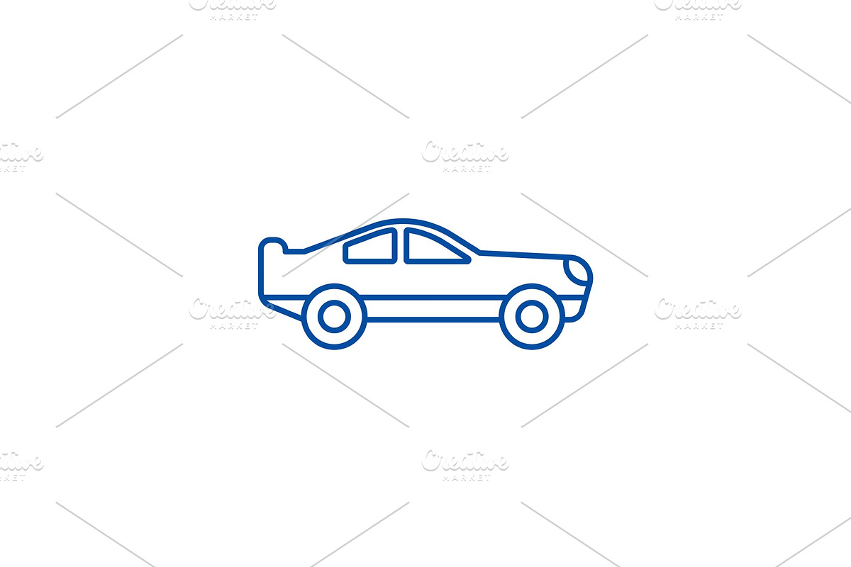 Retro racing car line icon concept in Illustrations - product preview 8