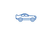 Retro racing car line icon concept