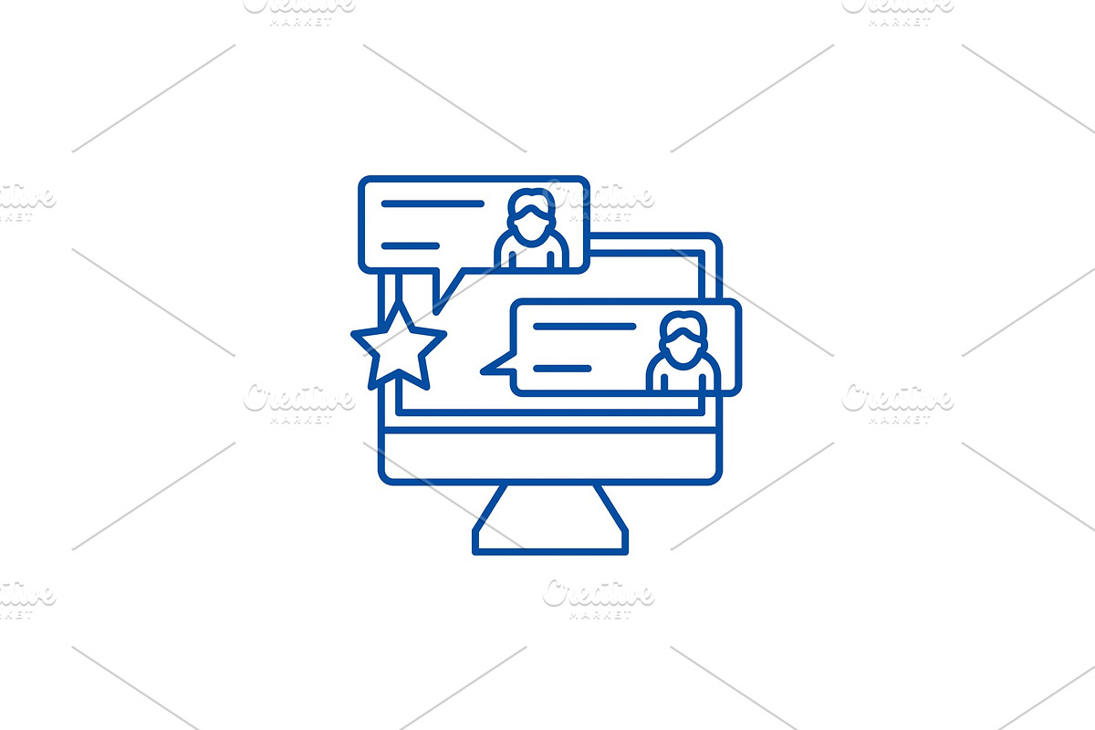 Reviews line icon concept. Reviews in Illustrations - product preview 8
