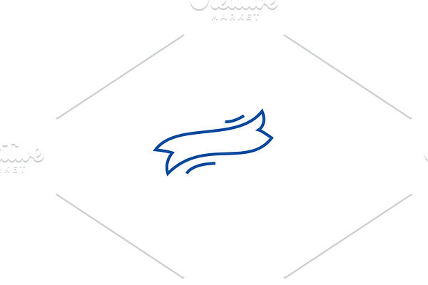 Ribbon label, flag line icon concept