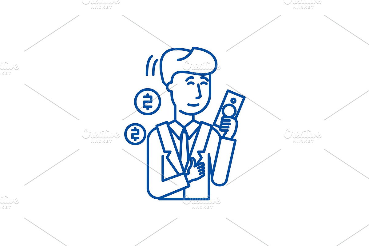 Rich man line icon concept. Rich man in Illustrations - product preview 8