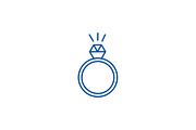 Ring with diamond line icon concept