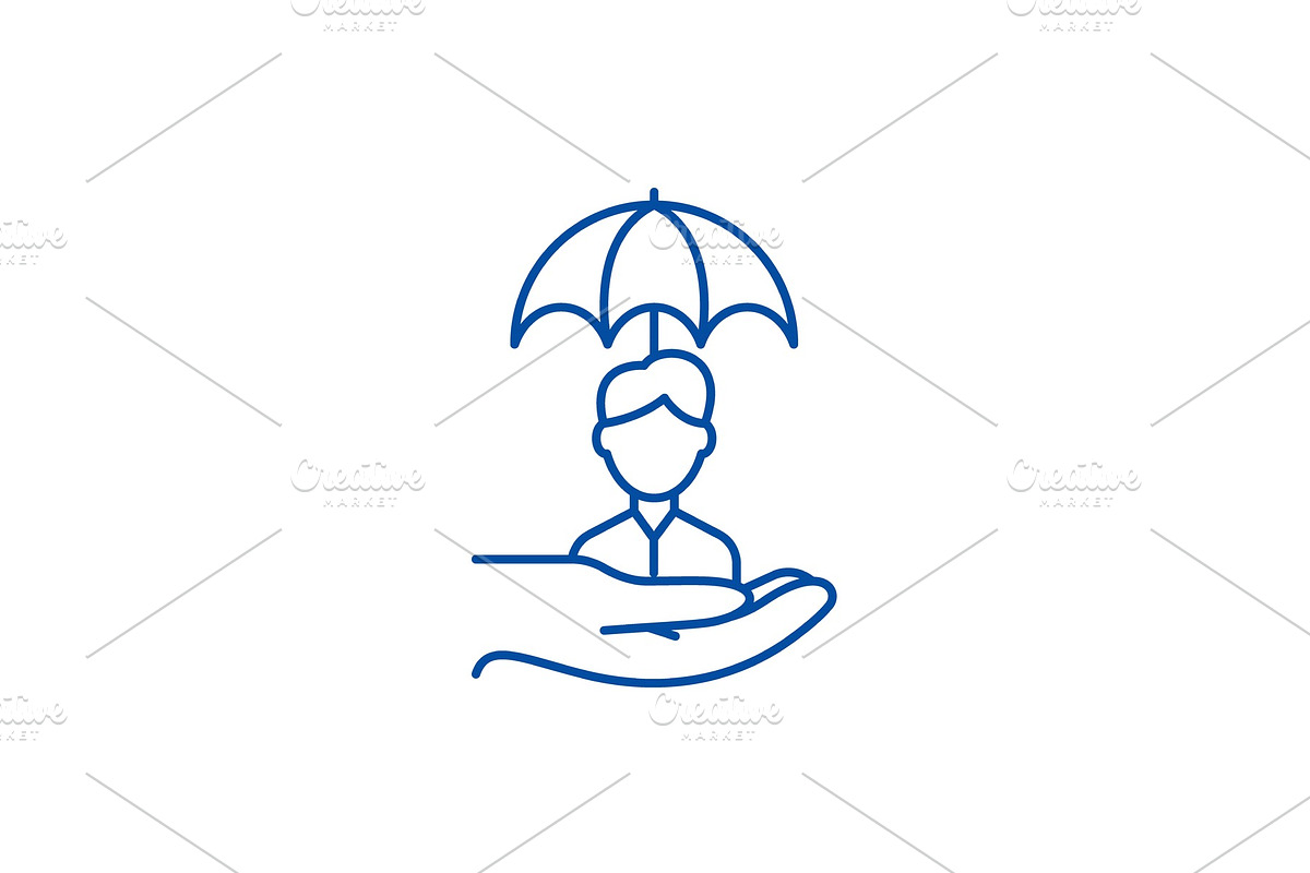 Risk management line icon concept in Illustrations - product preview 8