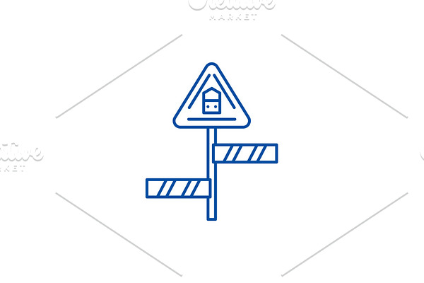 Road sign line icon concept. Road