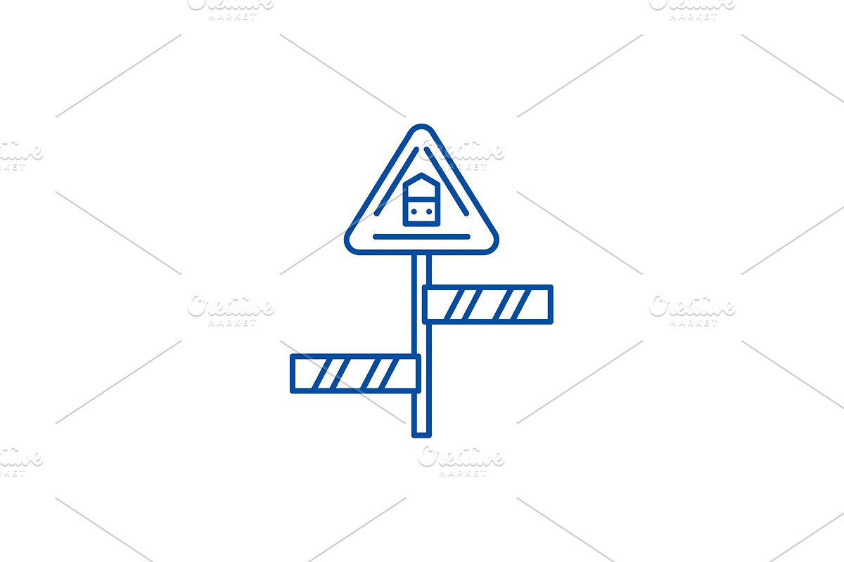 Road sign line icon concept. Road in Illustrations - product preview 8
