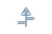 Road sign line icon concept. Road