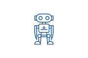 Robot line icon concept. Robot flat