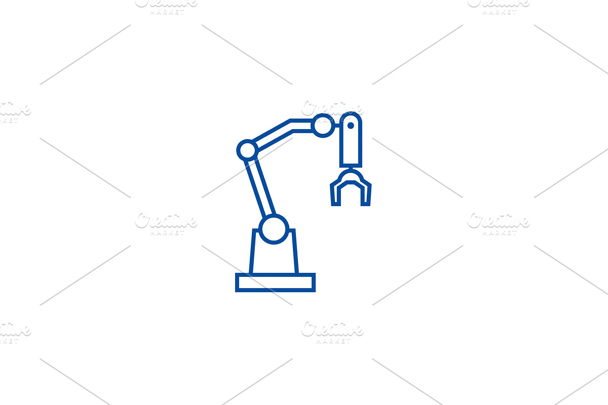 Robot arm line icon concept. Robot in Illustrations - product preview 8