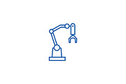 Robot arm line icon concept. Robot