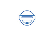 Robot emoji line icon concept. Robot