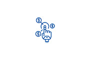 Robot hand, future finance line icon