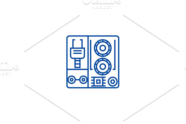 Robot industrial kits line icon
