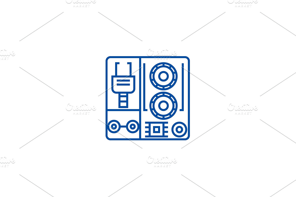 Robot industrial kits line icon in Illustrations - product preview 8