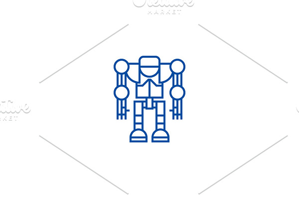 Robot,droid line icon concept. Robot
