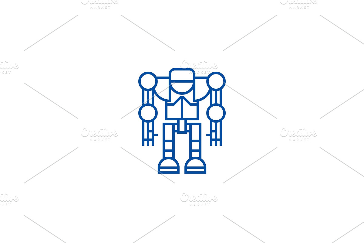 Robot,droid line icon concept. Robot in Illustrations - product preview 8