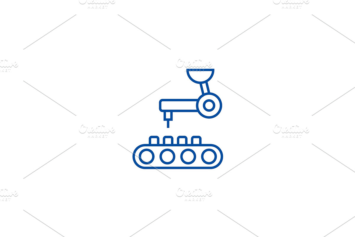 Robotic technology line icon concept in Illustrations - product preview 8