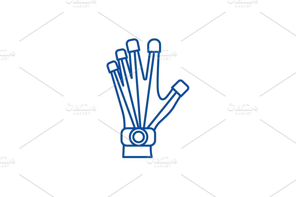 Robotics hand line icon concept in Illustrations - product preview 8