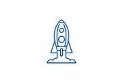 Rocket launch line icon concept