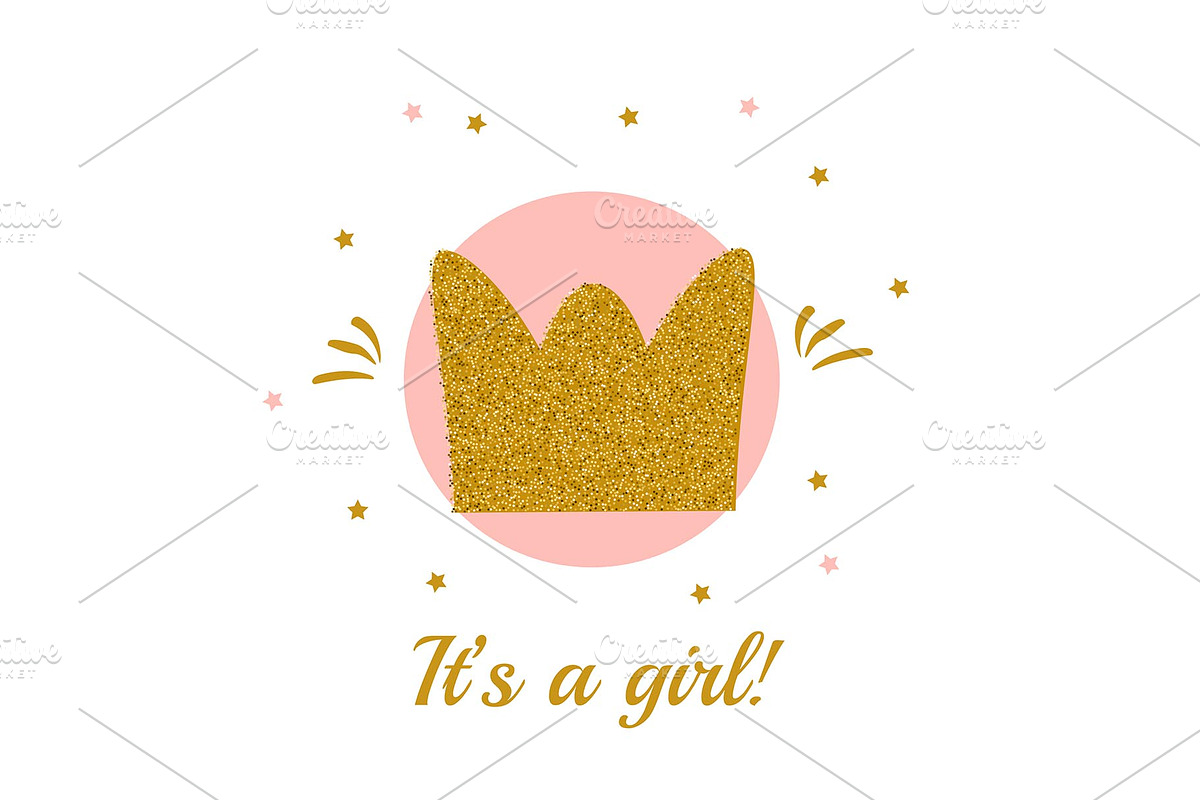 It's a girl baby shower card in Graphics - product preview 8