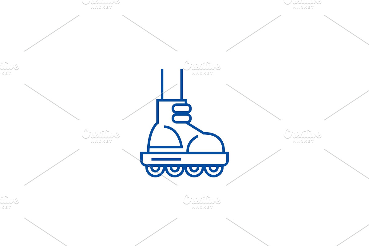 Roller skating line icon concept in Illustrations - product preview 8