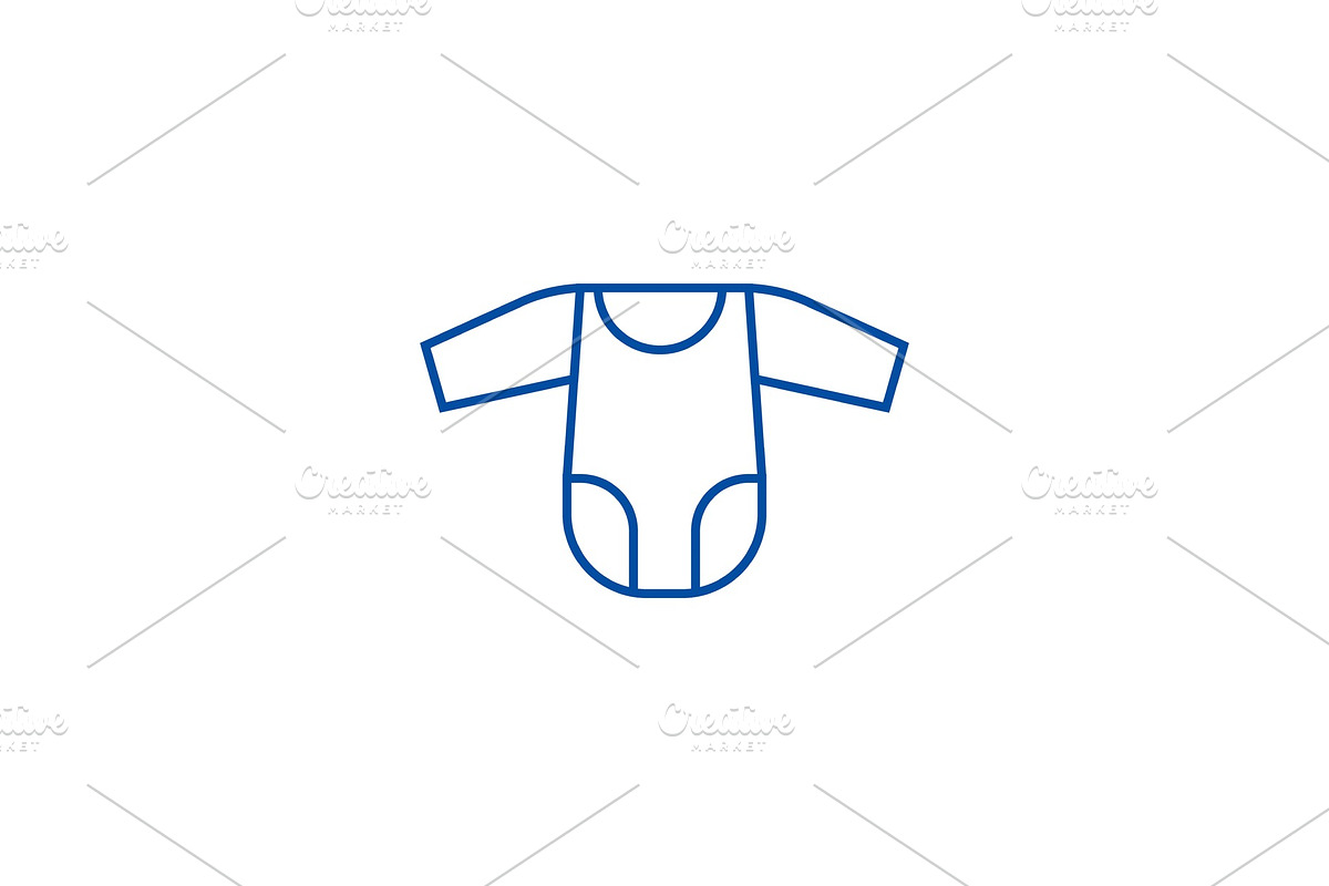 Romper suit line icon concept in Illustrations - product preview 8