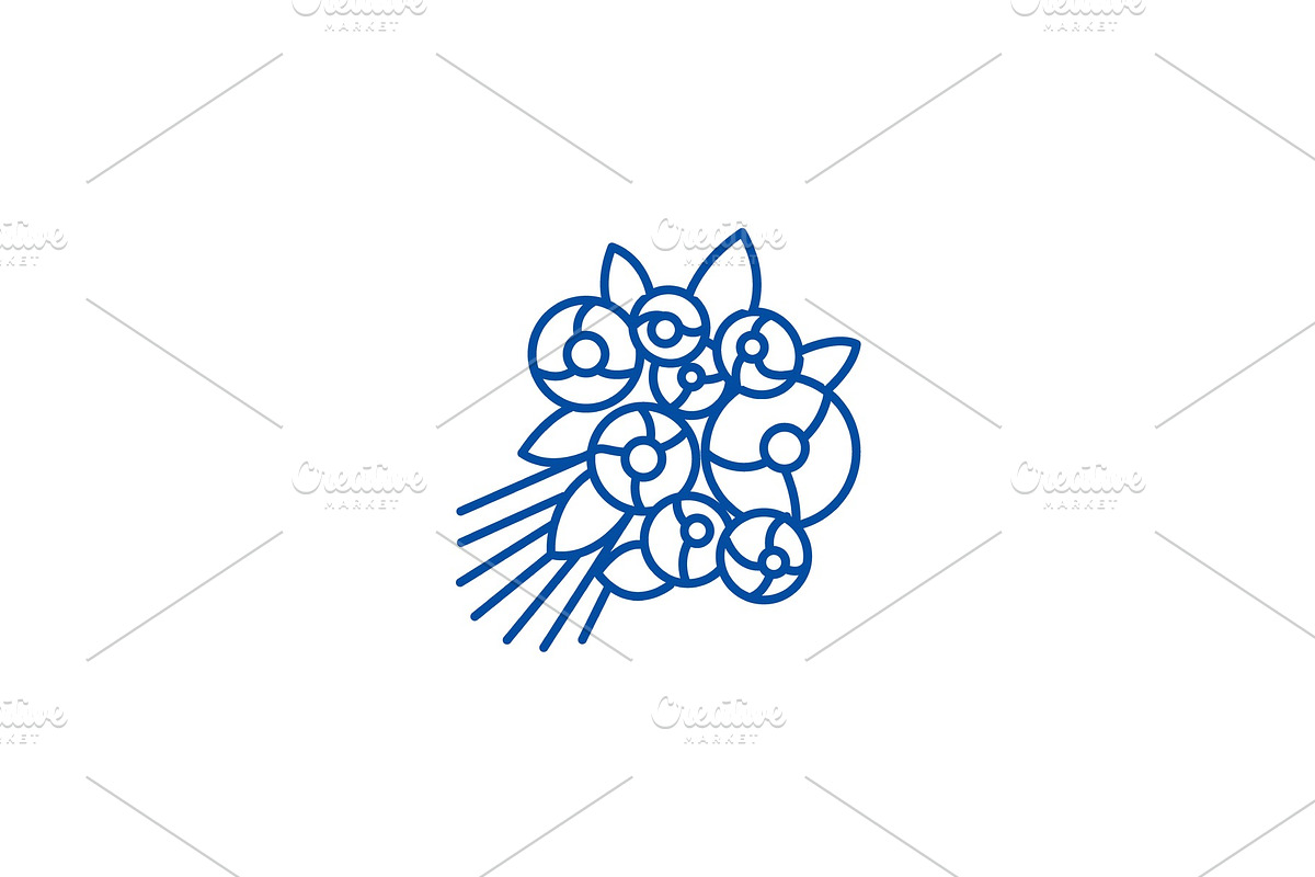 Rose bouquet line icon concept. Rose in Illustrations - product preview 8