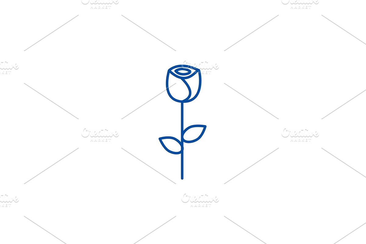 Rose flower line icon concept. Rose in Illustrations - product preview 8
