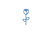 Rose flower line icon concept. Rose