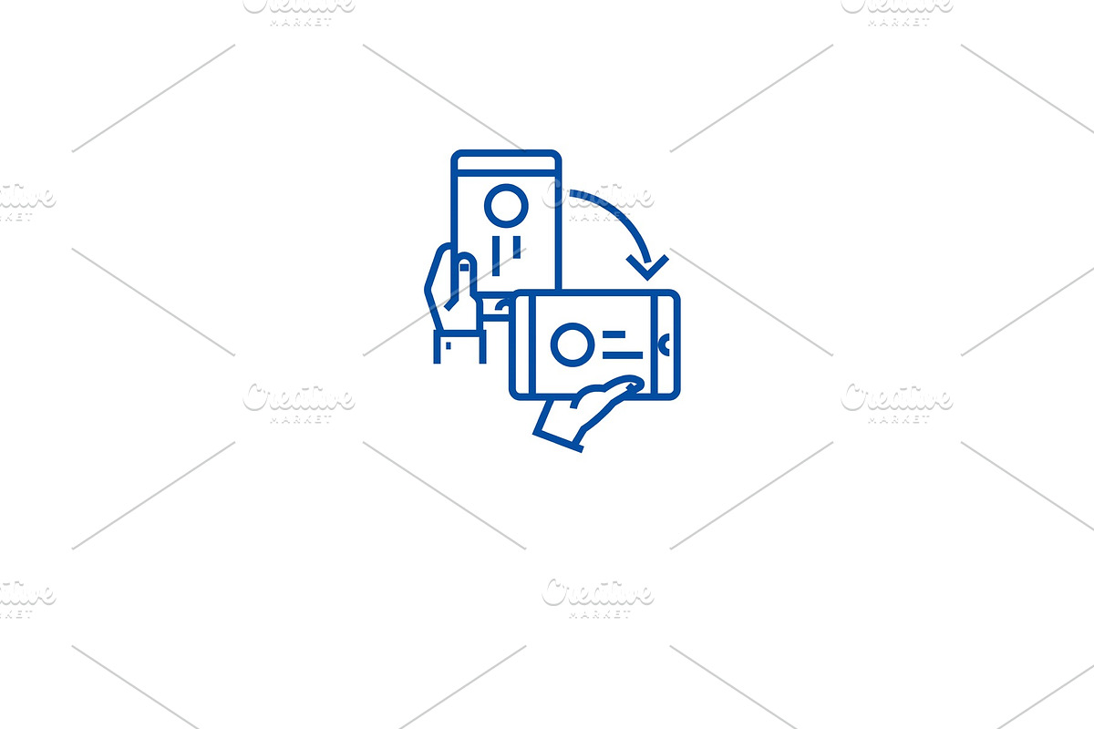 Rotate smartphone line icon concept in Illustrations - product preview 8