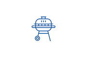 Round barbeque line icon concept