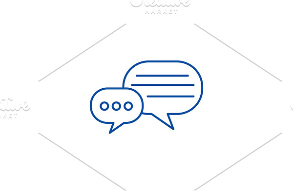 Round chats line icon concept. Round