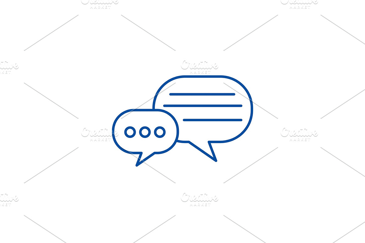 Round chats line icon concept. Round in Illustrations - product preview 8