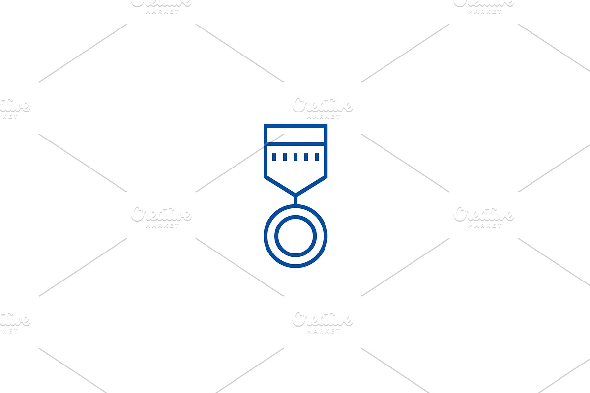 Round medal line icon concept. Round in Illustrations - product preview 8