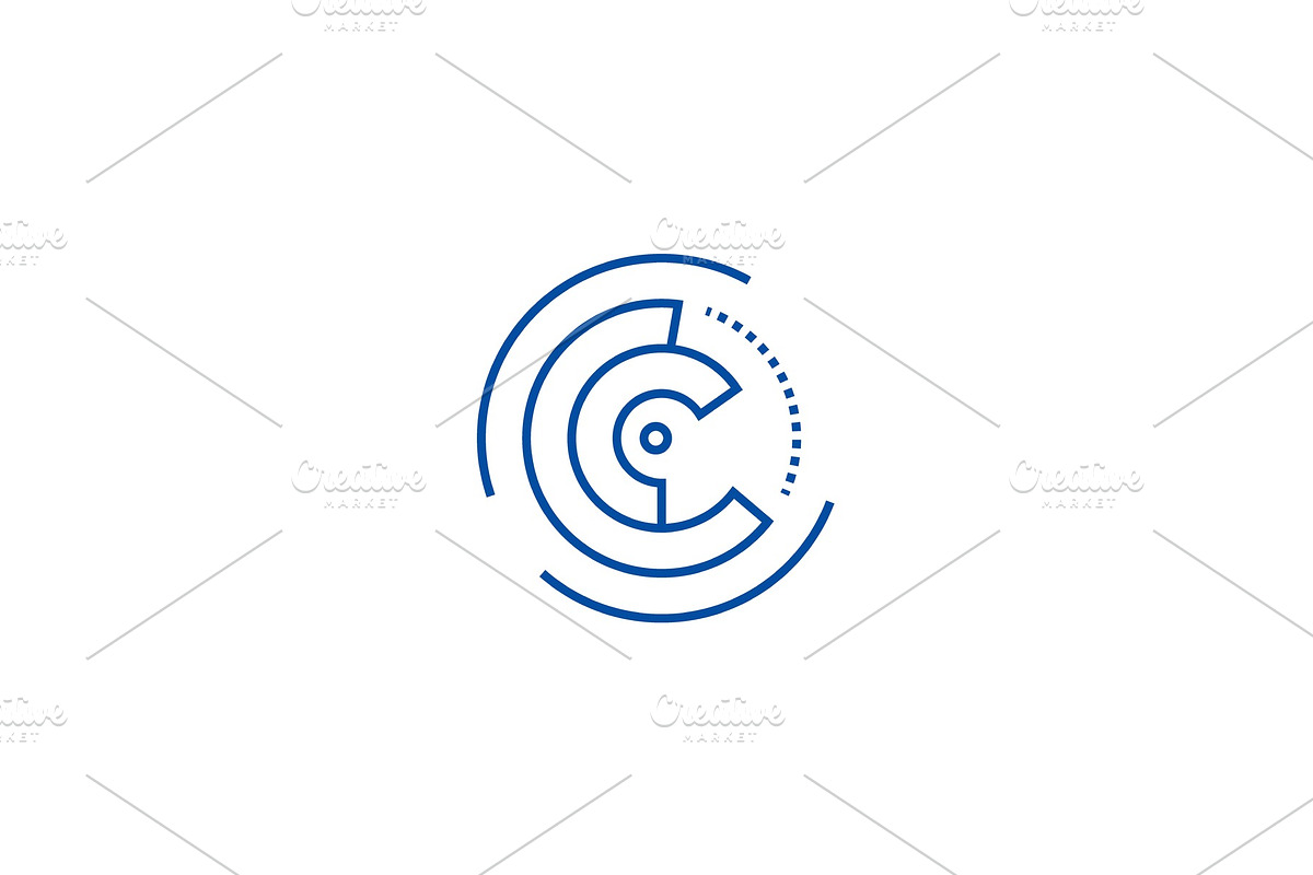 Rounded pie chart line icon concept in Illustrations - product preview 8