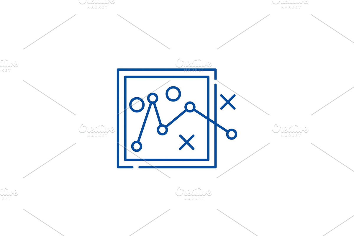 Route planning line icon concept in Illustrations - product preview 8
