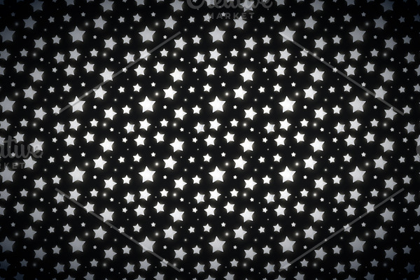 Glossy cute white stars on dark