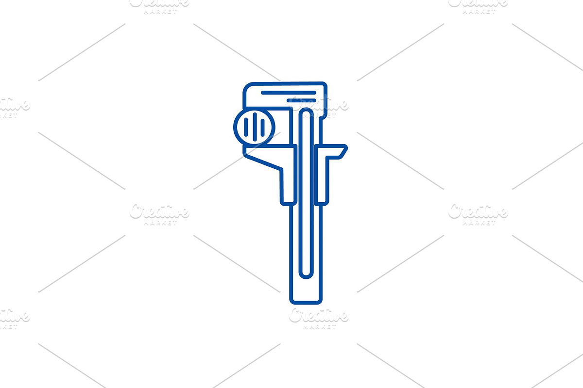 Ruler,wrenches line icon concept in Illustrations - product preview 8