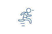 Run line icon concept. Run flat