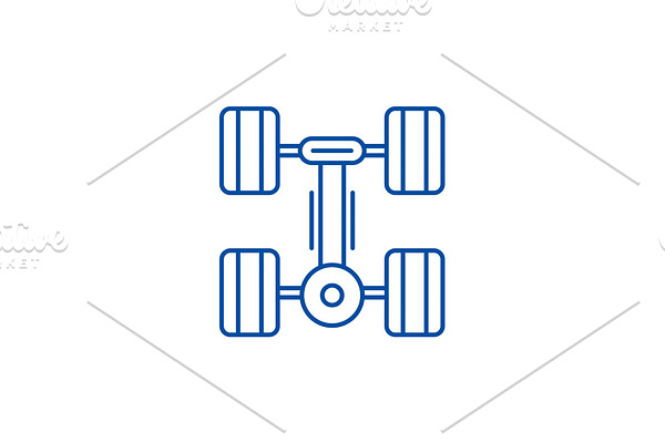 Running gear line icon concept