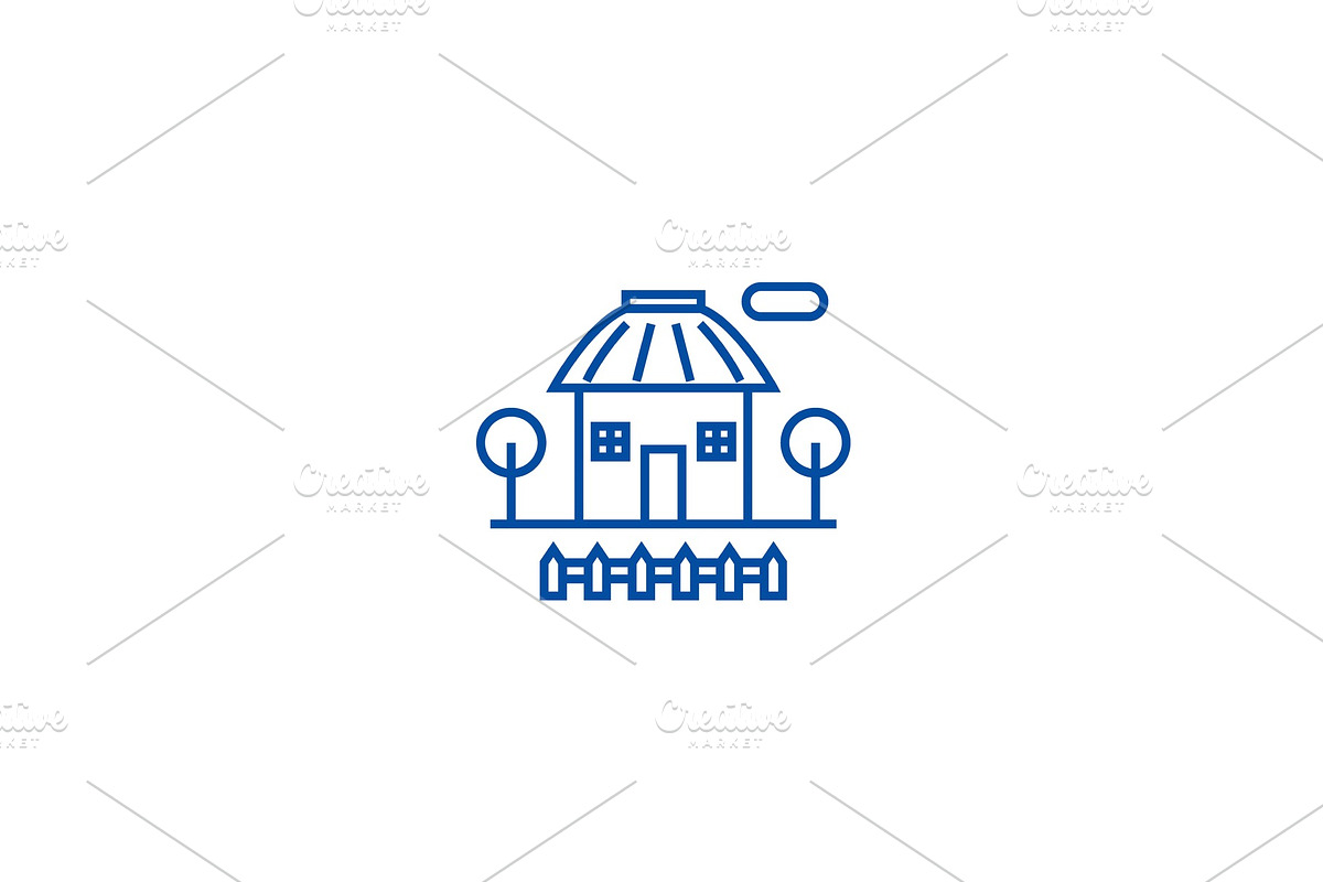 Rural house line icon concept. Rural in Illustrations - product preview 8