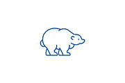 Russian bear line icon concept
