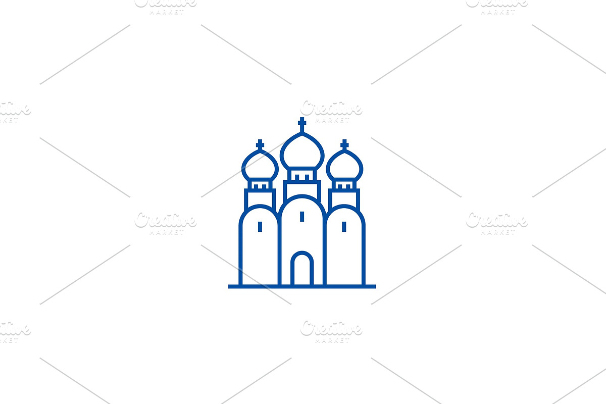 Russian orthodox church line icon in Illustrations - product preview 8
