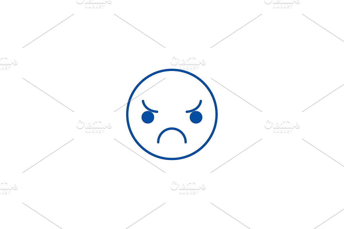 Sad emoji line icon concept. Sad in Illustrations - product preview 8