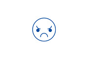 Sad emoji line icon concept. Sad
