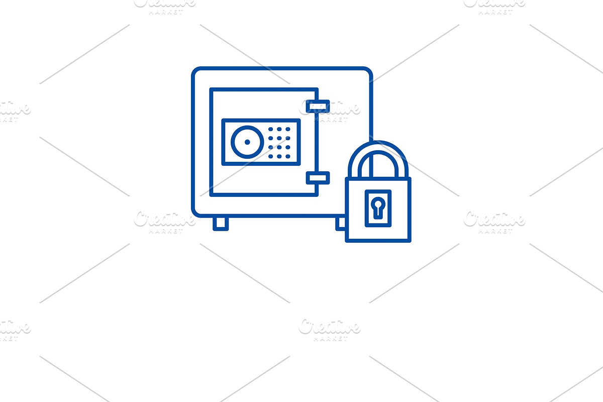 Safe bank line icon concept. Safe in Illustrations - product preview 8