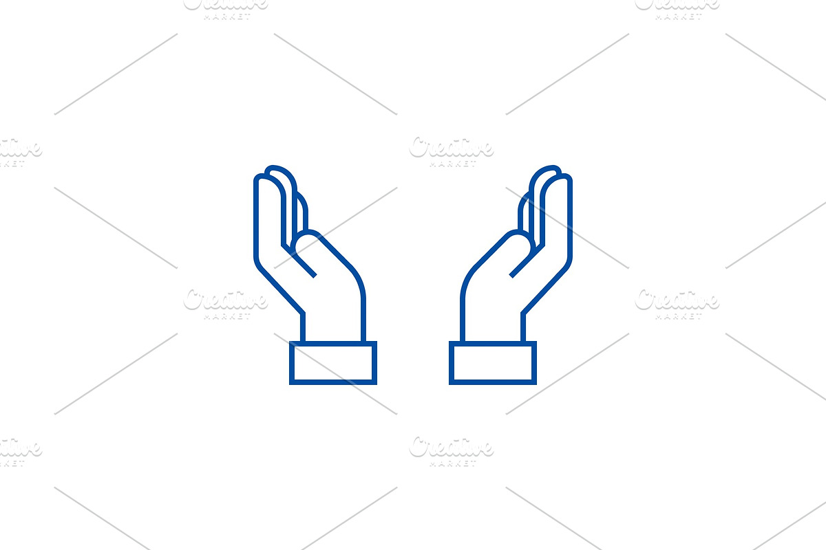 Safe hands line icon concept. Safe in Illustrations - product preview 8